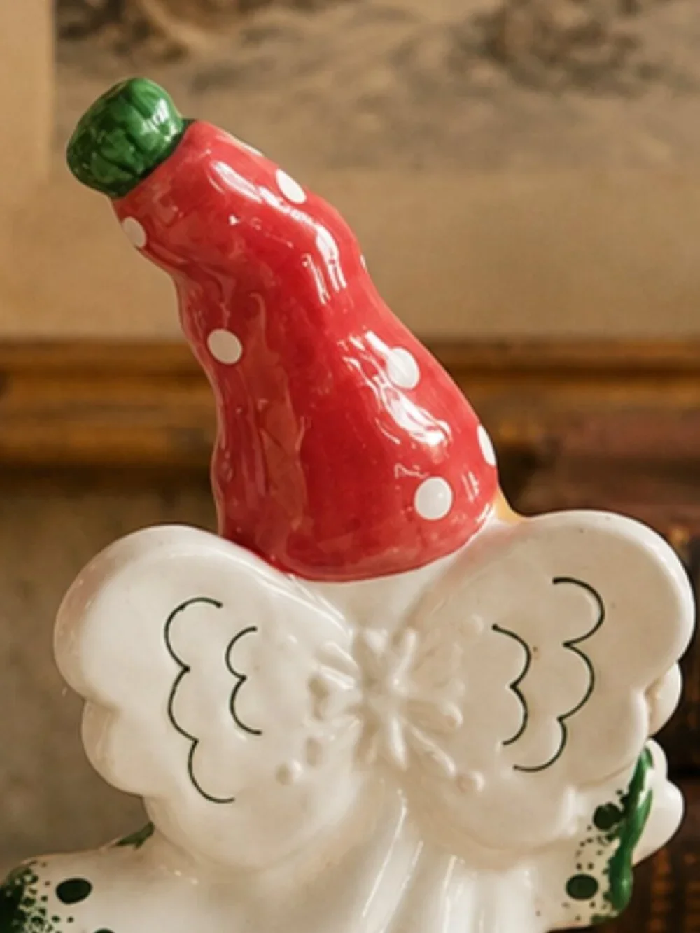 Rare Charming Vintage Snow Angels Ceramic Salt and Pepper Shakers Set